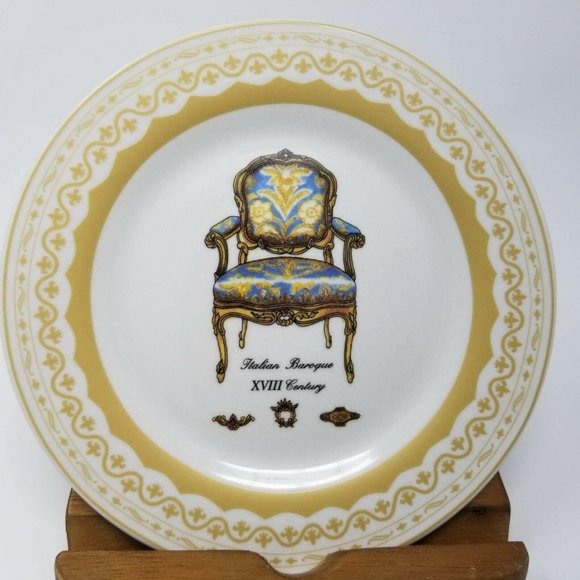 Porcelain Treasures Dessert Plates Antique Chairs - Picture 9 of 12